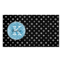 Monogrammed Silver Star Business Card