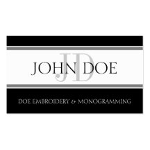 Monogramming Stripe W/W Business Cards