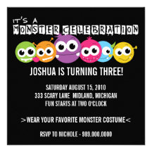 Monster Bash Birthday Party Invitations