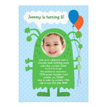 Monster Bash Photo Birthday Party Invitation