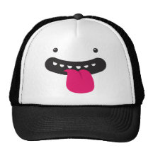 monster big silly face mesh hat