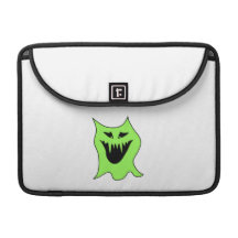 Monster Cartoon. Green and Black. Sleeves For MacBooks