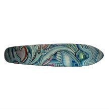 monster face custom skateboard