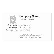 Monster Ghost Cartoon in Grey. Business Cards