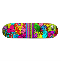 Monster Mash UP!   Funny Faces Custom Skateboard