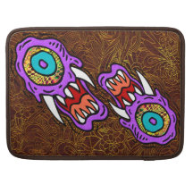 Monster on Brown & Gold  Background Sleeve For MacBooks