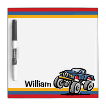 Monster Truck 4th Birthday Dry Erase Board