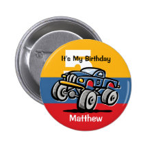 Monster Truck 5th Birthday Buttons