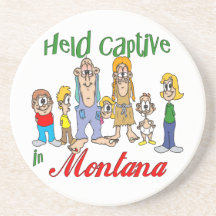 Montana Funny Trailer Park Sandstone Coaster