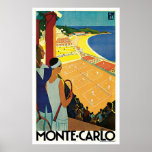 Monte Carlo Monaco Vintage Travel Poster Art
