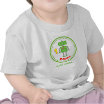 Monthly baby Shirt Green  Robot Design
