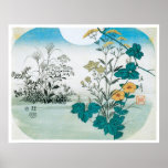 Moon and Flowers Posters