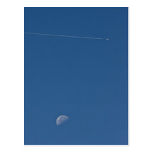 Moon and Vapour Trail Postcard