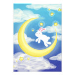 Moon Bunny Blue Invite
