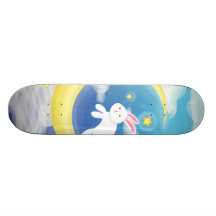 Moon Bunny Blue Skate Boards