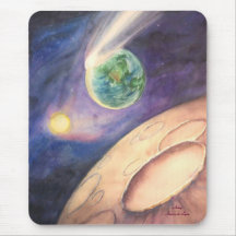 Moon, Comet, Earth, Sun Mouse Pads