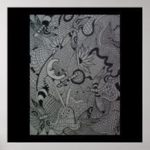 Moon Flowers Abstract Posters