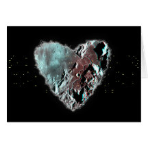 Moon Heart Sci Fi Valentine Love Romance Card