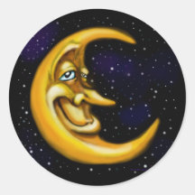 Moon Round Sticker