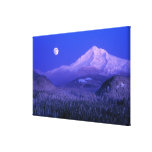 Moonrise over Mt Hood winter, Oregon Canvas Prints