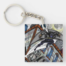Moonwill Leaping in the Night Square Acrylic Keychain