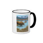 Moose Drinking at Lake - Yellowstone National Mug