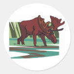Moose Round Sticker