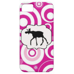 Moose Silhouette Pink Concentric Circles iPhone 5 iPhone 5 Cover
