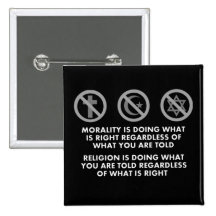 Morality and Religion Pinback Button