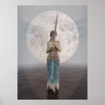 Morgan le Fay and Excalibur Print