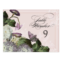 Morning Glory Hydrangea -  Table Seating Numbers Post Cards