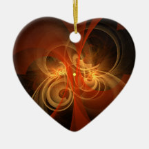 Morning Magic Abstract Art Heart Ornament