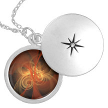 Morning Magic Abstract Silver Locket
