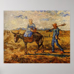 Morning peasant couple going to work posters