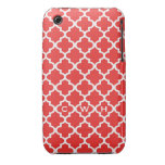 Moroccan brick red tile design 3 monogram iPhone 3 covers