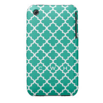Moroccan emerald green tile design 3 monogram casemate cases
