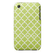 Moroccan fresh lime green tile design 3 monogram casemate cases