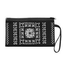 Moroccan Lantern Pattern - black and white Wristlets
