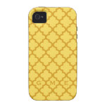 Moroccan mustard yellow tile design 3 monogram vibe iPhone 4 cover