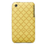 Moroccan mustard yellow tile design 3 monogram iPhone 3 Case-Mate cases