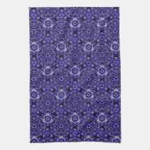Moroccan Textile Pattern Blue Kitchen Towels