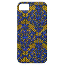 Mosaic Damask Blue and Yellow iPhone 5 Covers