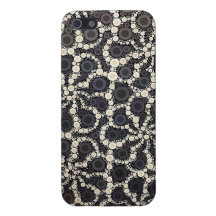 Mosaic Flower Petals Black Brown Tan iPhone 5 Case
