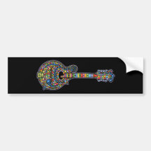 Mosaic Mandolin Bumper Sticker