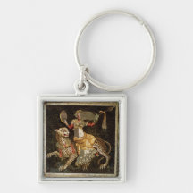 Mosaic of Dionysus riding a Leopard c.180 AD Keychains