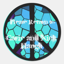 Mosaic Peace Symbol Bookplate Sticker