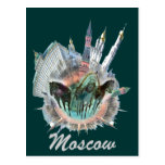 MOSCOW KREMLIN AND TROIKA POSTCARD