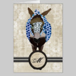 Moses Blue Rose Monogram Notecard cards
