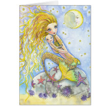 Mother and Baby Mermaid Card by Molly Harrison