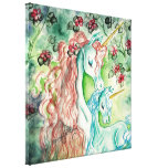 Mother and Baby Unicorn Canvas Prints